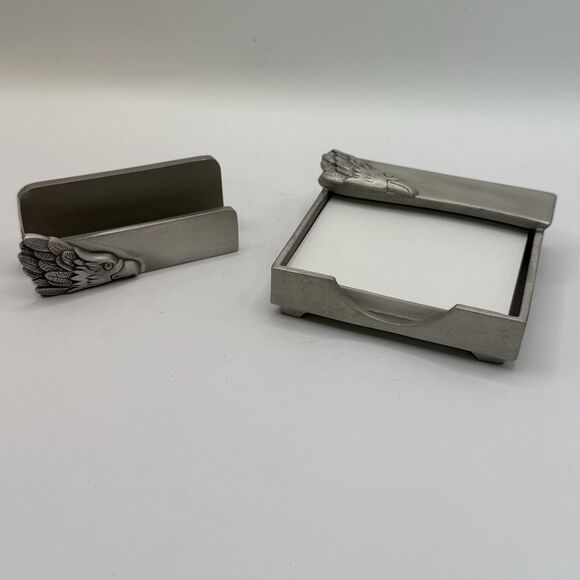 Other - Pewter Eagle Memo Pad Holder And Card Holder
